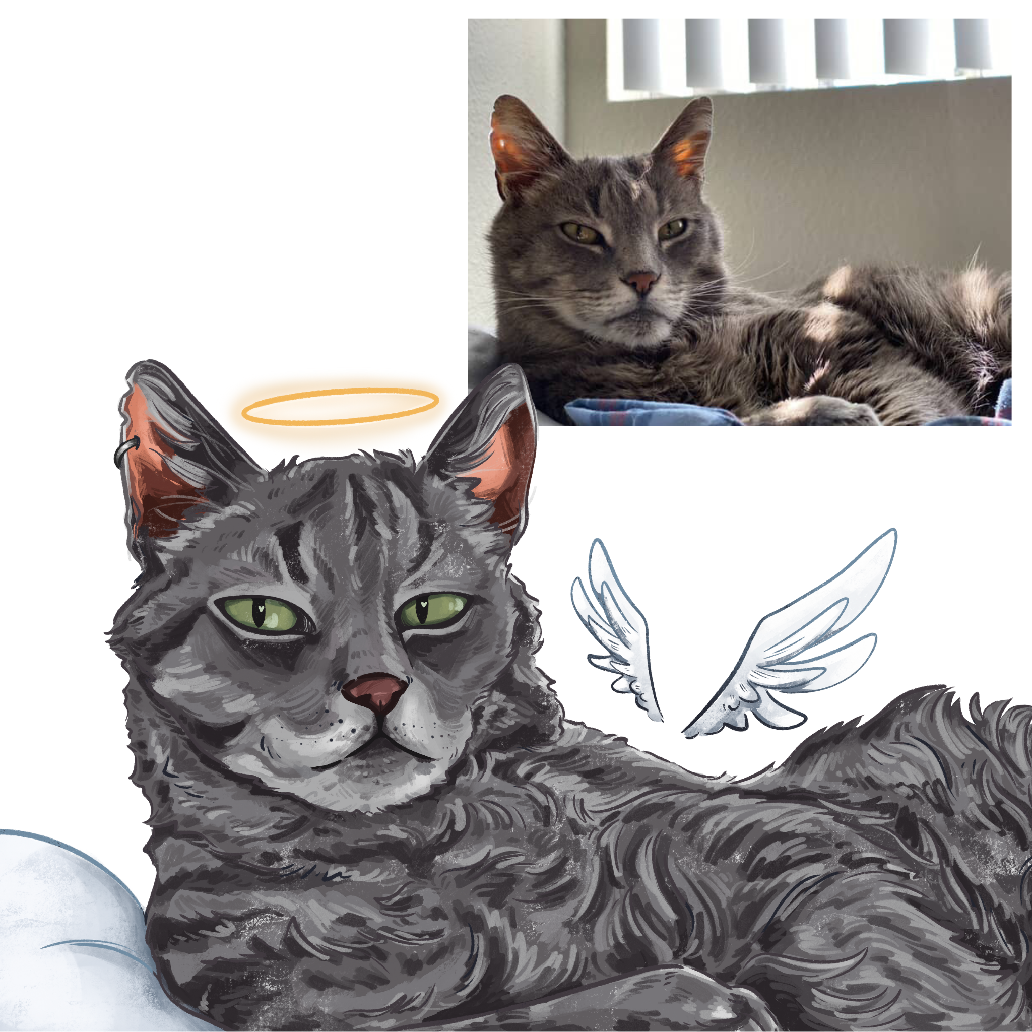 Custom Memorial Pet Portrait (Digital File)