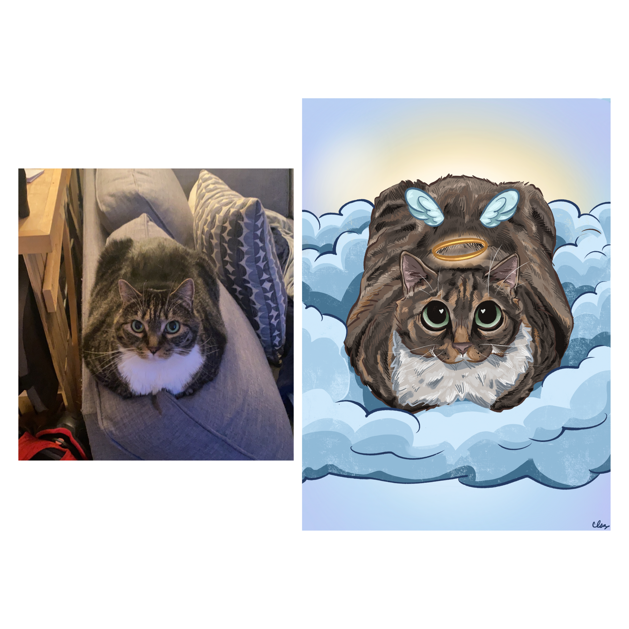 Custom Memorial Pet Portrait (Digital File)