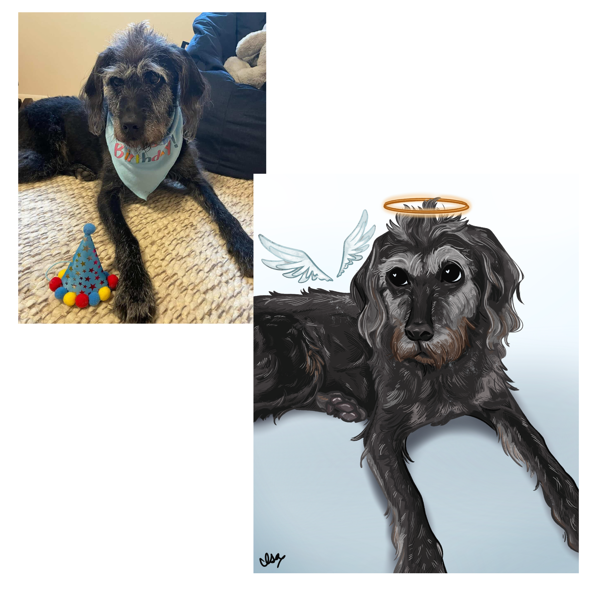 Custom Memorial Pet Portrait (Digital File)