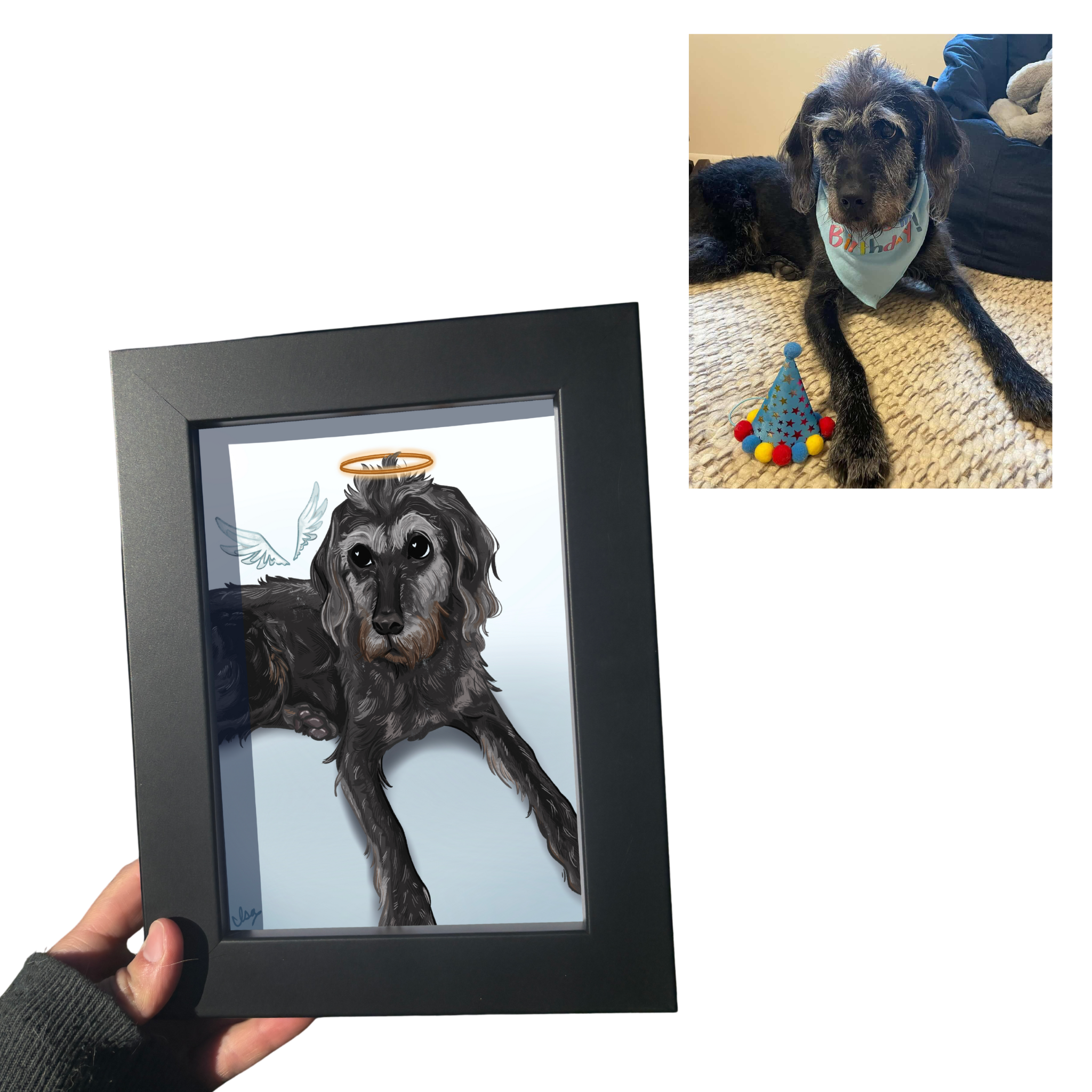 Custom Memorial Pet Portrait (Physical Print)